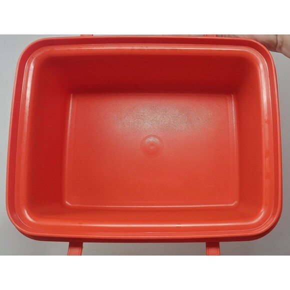 Tupperware Pack N Carry Lunch Box Set Vintage Paprika Red #1254-3 - Picture 10 of 16
